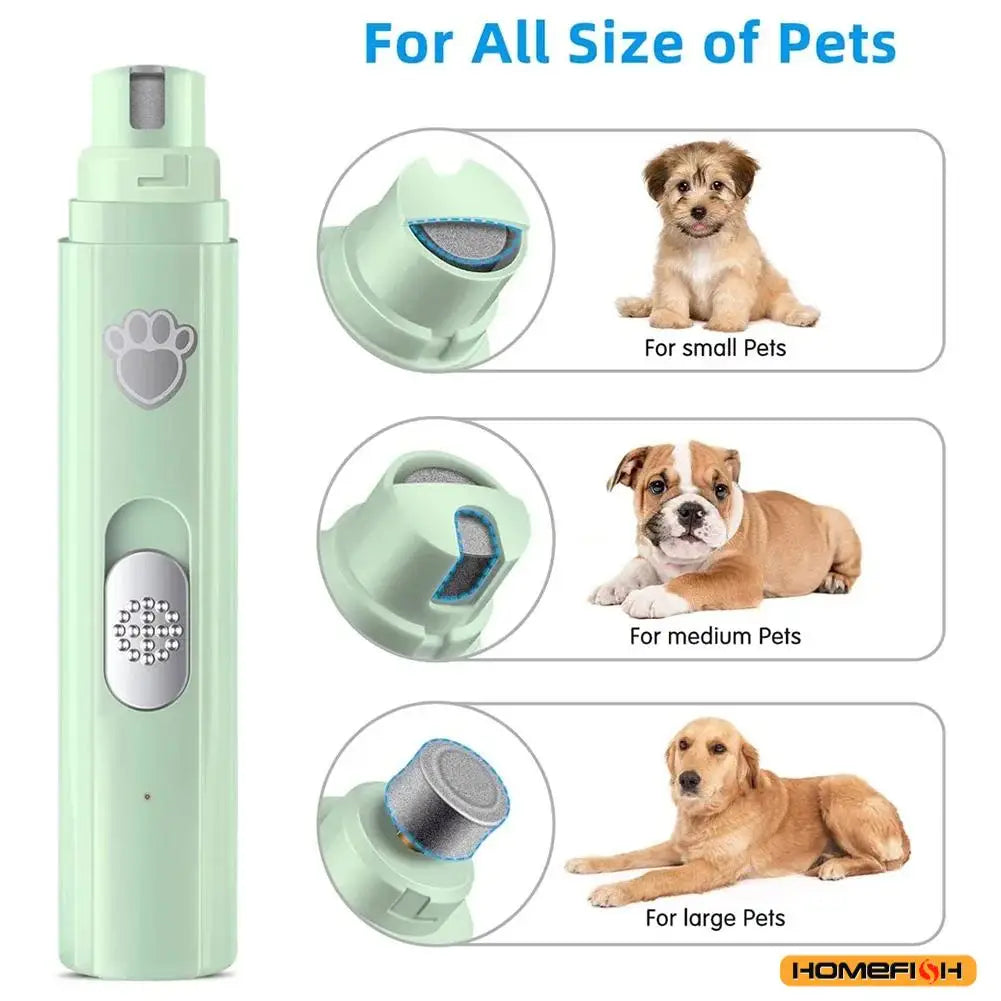 USB Rechargeable Electric Dog Nail Grinder – Painless Trimmer for Small & Large Pets