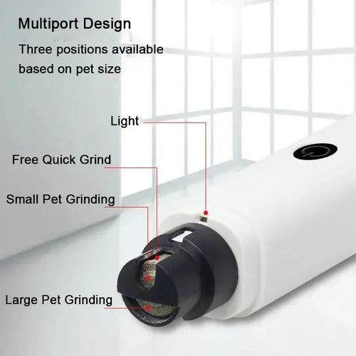Electric Pet Nail Grinder with LED Light – USB Rechargeable for Dogs & Cats