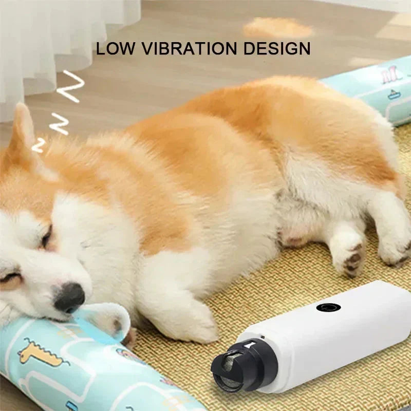 Electric Pet Nail Grinder with LED Light – USB Rechargeable for Dogs & Cats