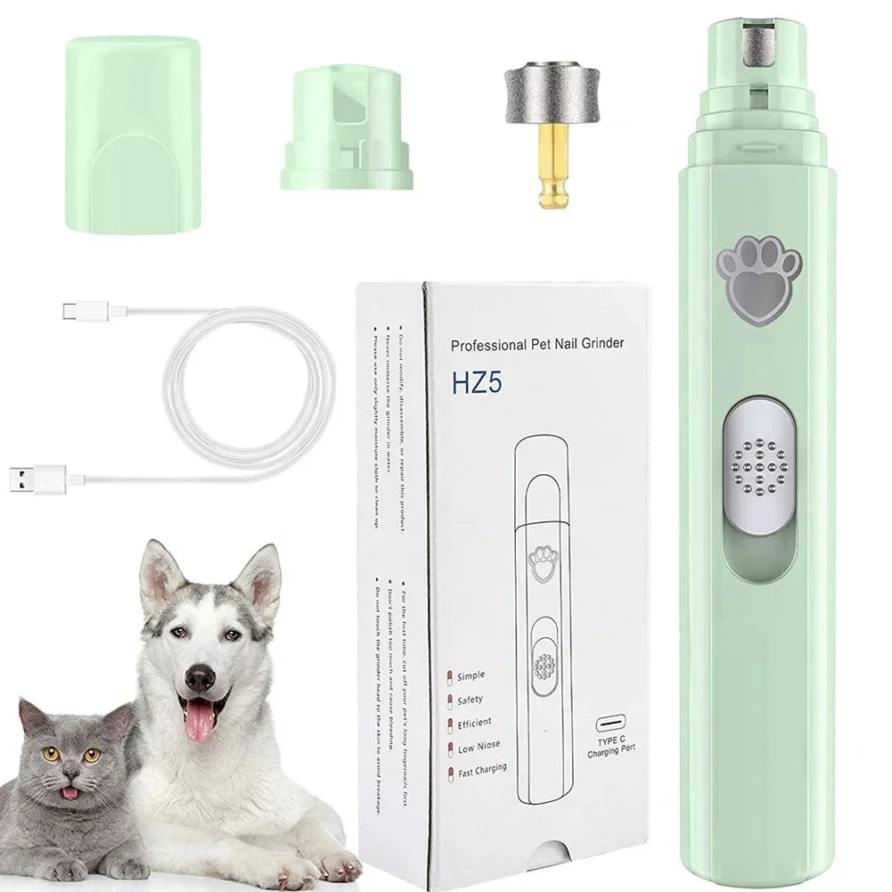 USB Rechargeable Electric Dog Nail Grinder – Painless Trimmer for Small & Large Pets