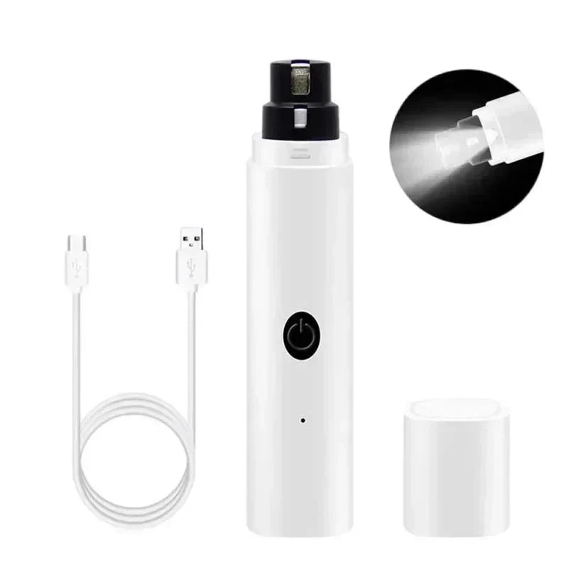 Electric Pet Nail Grinder with LED Light – USB Rechargeable for Dogs & Cats